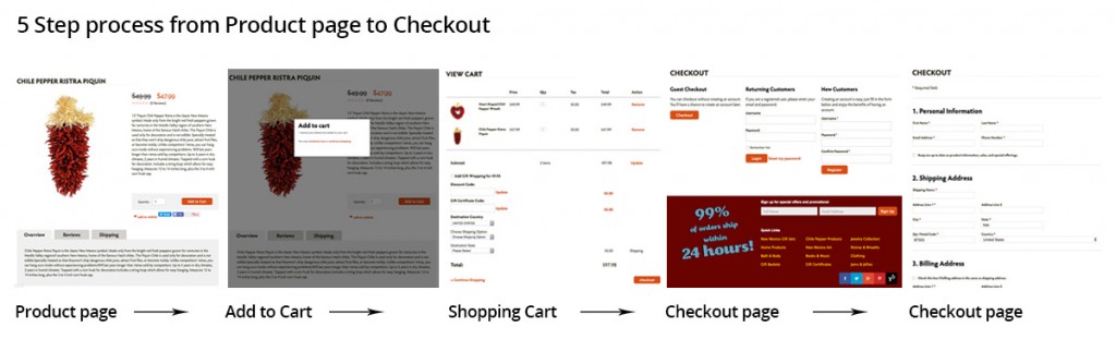 Old Shopping Cart and Checkout Page